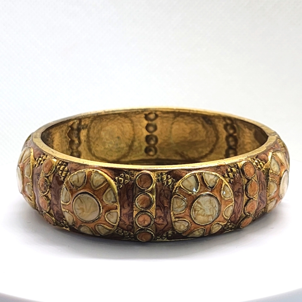 Vintage Brass Enamel Bangle